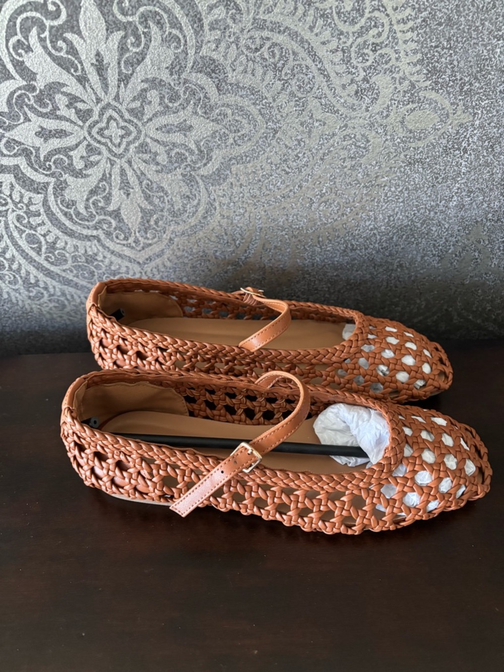 NWOT Braided Mary Jane Flats in Tan - Picture 2 of 5